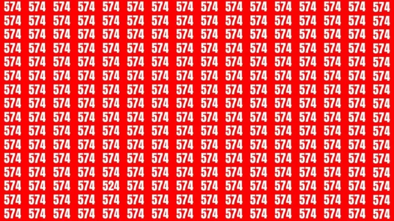 Observation Brain Challenge: If you have Eagle Eyes Find the number 524 among 574 in 12 Secs