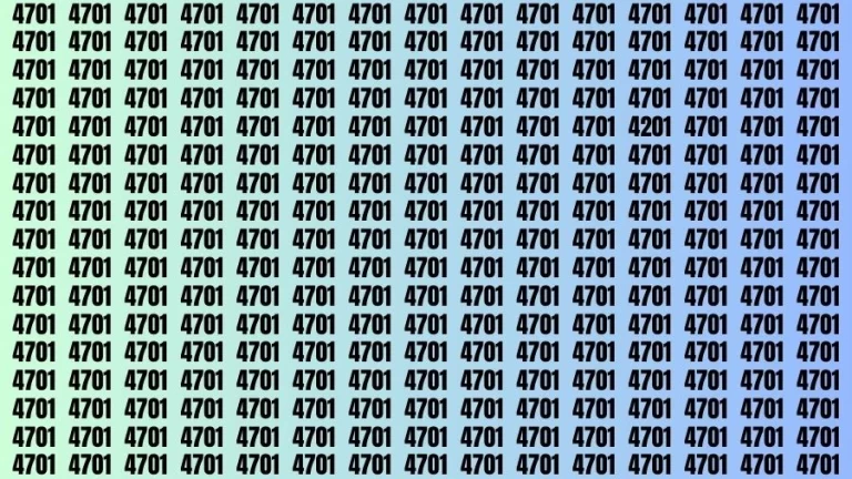 Observation Brain Challenge: If you have Eagle Eyes Find the number 4201 among 4701 in 12 Secs