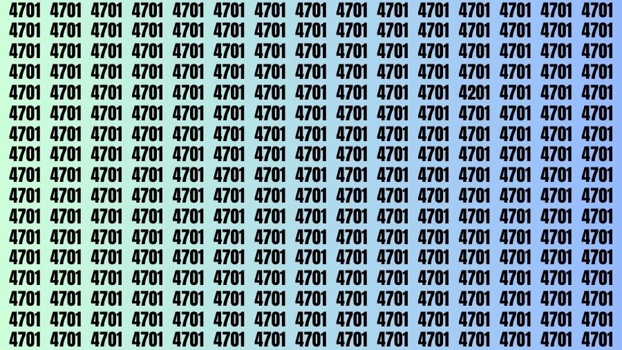 Observation Brain Challenge: If you have Eagle Eyes Find the number 4201 among 4701 in 12 Secs