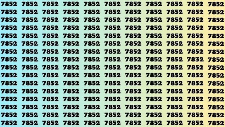 Optical Illusion Brain Challenge: If you have Hawk Eyes Find the Number 7832 among 7852 in 12 Secs