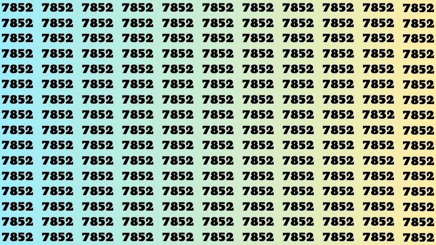 Optical Illusion Brain Challenge: If you have Hawk Eyes Find the Number 7832 among 7852 in 12 Secs