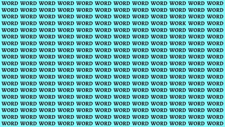 Optical Illusion Visual Test: If you have 50/50 Vision Find the Word Work in 17 Secs