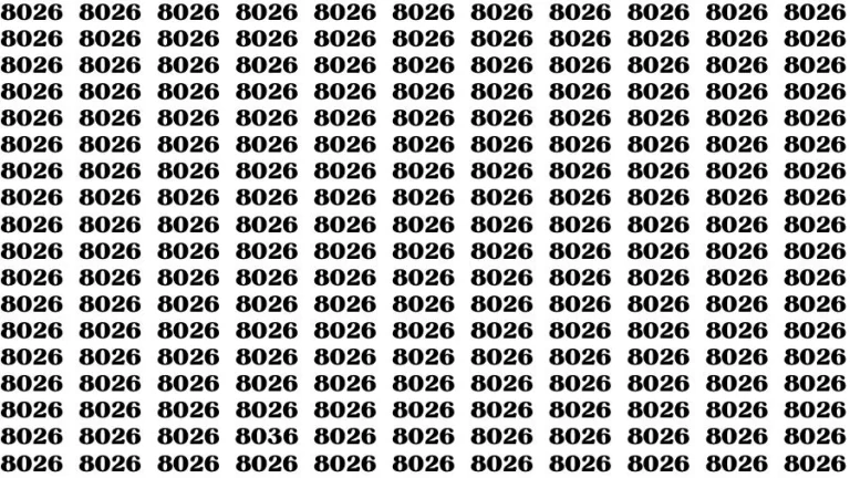 Optical Illusion Eye Test: If you have Sharp Eyes Find the number 8036 in 10 Secs