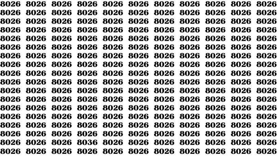 Optical Illusion Eye Test: If you have Sharp Eyes Find the number 8036 in 10 Secs