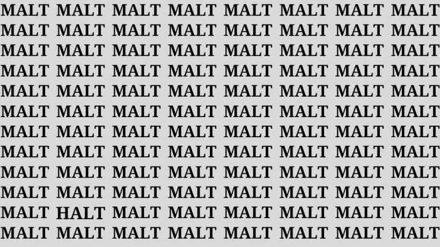 Observation Find it Out: If you have Hawk Eyes Find the Word Halt in 10 Secs