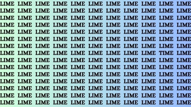 Optical Illusion Eye Test: If you have Eagle Eyes Find the Word Time among Lime in 15 Secs