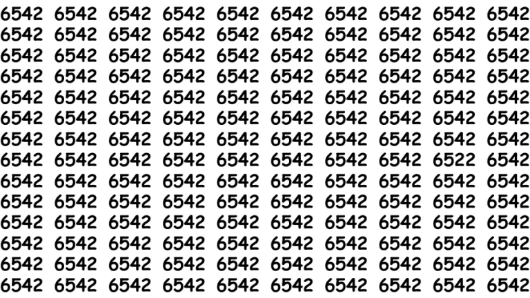 Observation Find it Out: If you have Hawk Eyes Find the Number 6522 in 12 Secs