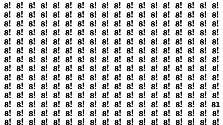 Test Visual Acuity: If you have Eagle Eyes Find the number 81 in 12 Secs