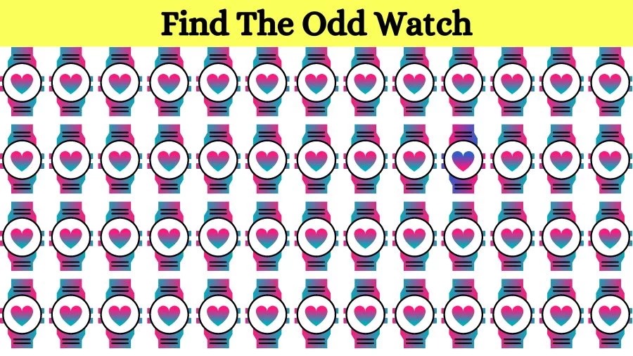 Optical Illusion Visual Test: If you have Eagle Eyes find the Odd Watch in 18 Seconds