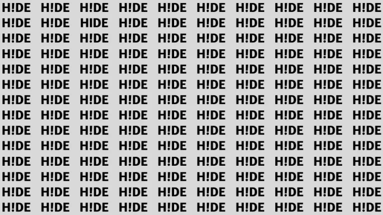 Observation Visual Test: If you have Sharp Eyes Find the word Hide in 20 Secs