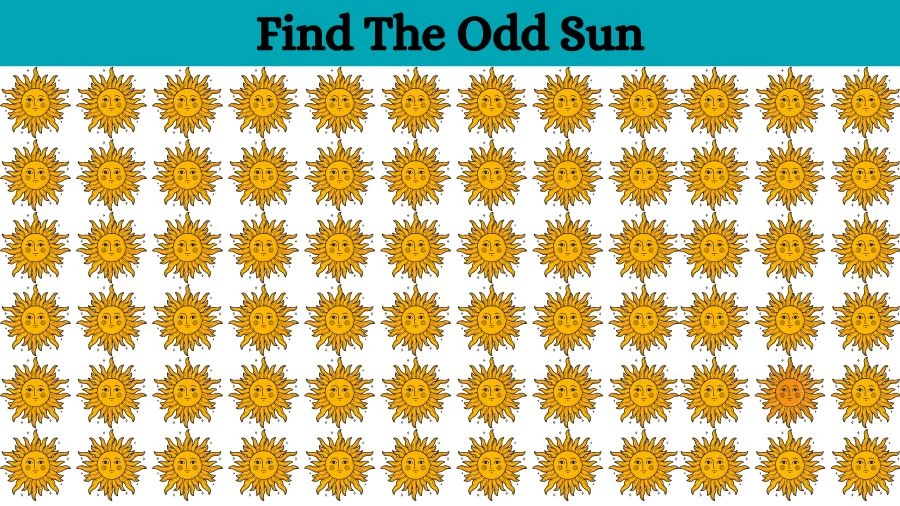 Optical Illusion Brain Challenge: If you have Eagle Eyes find the Odd Sun in 15 Seconds