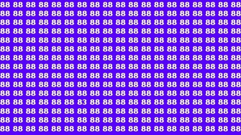 Optical Illusion Visual Test: If you have Eagle Eyes Find the Number 83 among 88 in 14 Secs