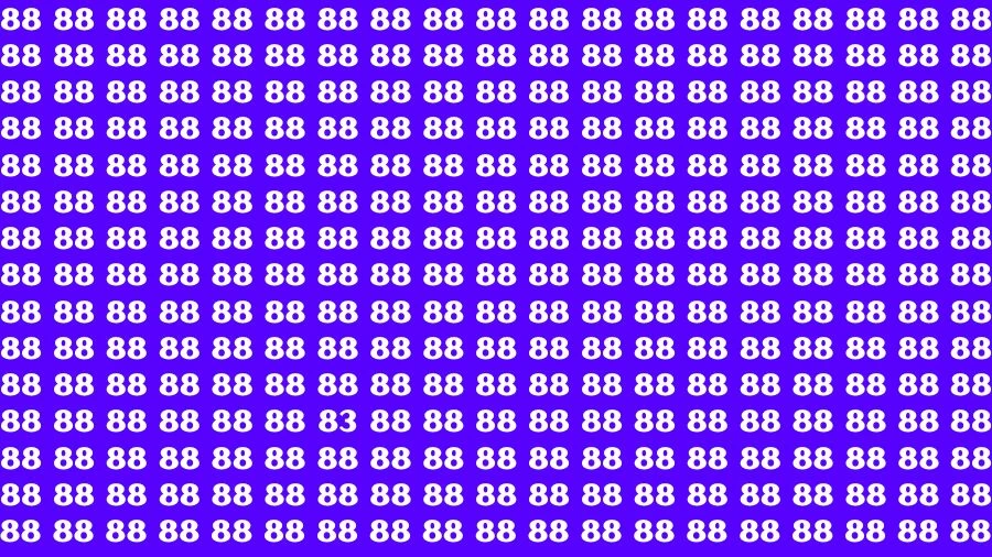 Optical Illusion Visual Test: If you have Eagle Eyes Find the Number 83 among 88 in 14 Secs