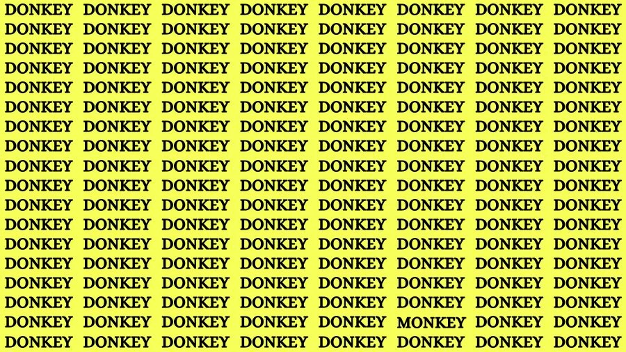 Optical Illusion Brain Challenge: If you have Sharp Eyes Find the Word Monkey in 18 Secs