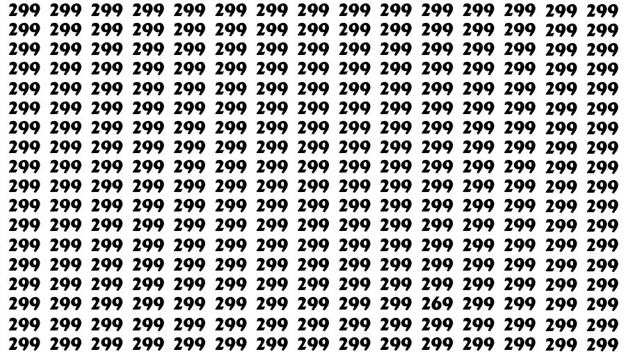 Optical Illusion Eye Test: If you have Hawk Eyes Find the Number 269 in 13 Secs