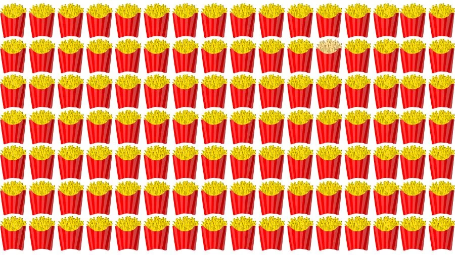 Optical Illusion Brain Challenge: If you have Eagle Eyes find the Odd French fries in 15 Seconds