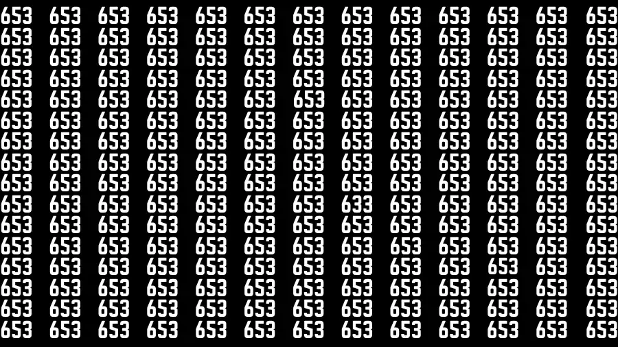 Test Visual Acuity: If you have Sharp Eyes Find the number 633 among 653 in 15 Secs