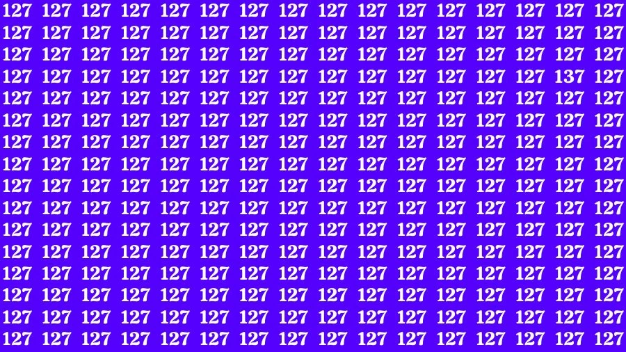 Optical Illusion Brain Challenge: If you have Sharp Eyes Find the Number 137 among 127 in 15 Secs