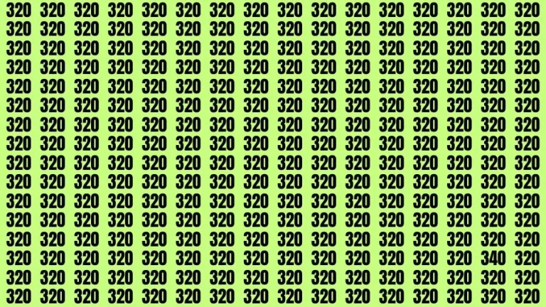 Optical Illusion Visual Test: If you have Sharp Eyes Find the Number 340 in 20 Secs