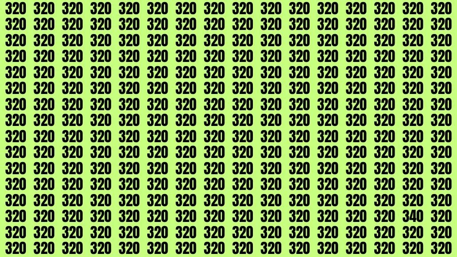 Optical Illusion Visual Test: If you have Sharp Eyes Find the Number 340 in 20 Secs