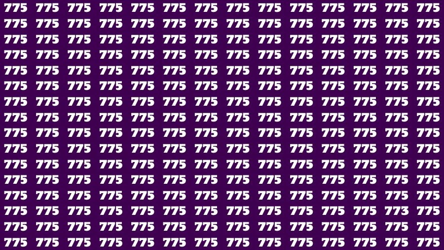 Optical Illusion Brain Challenge: If you have Hawk Eyes Find the Number 773 among 775 in 12 Secs