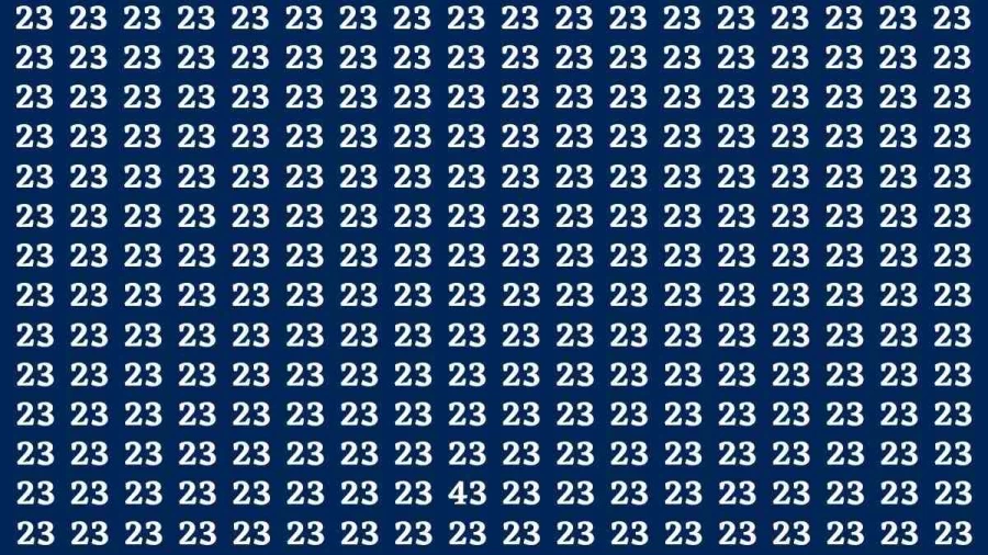 Test Visual Acuity: If you have Sharp Eyes Find the number 43 among 23 in 12 Secs