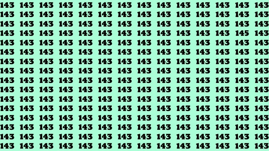 Optical Illusion Brain Challenge: If you have Sharp Eyes Find the Number 145 among 143 in 15 Secs