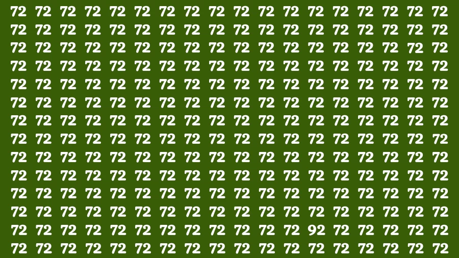 Test Visual Acuity: If you have Eagle Eyes Find the number 92 in 12 Secs