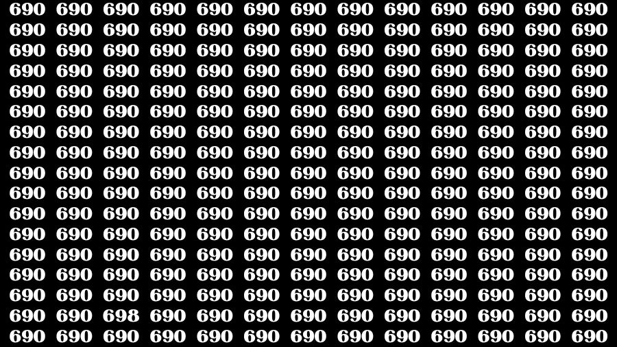 Optical Illusion Brain Challenge: If you have Hawk Eyes Find the Number 698 among 690 in 12 Secs