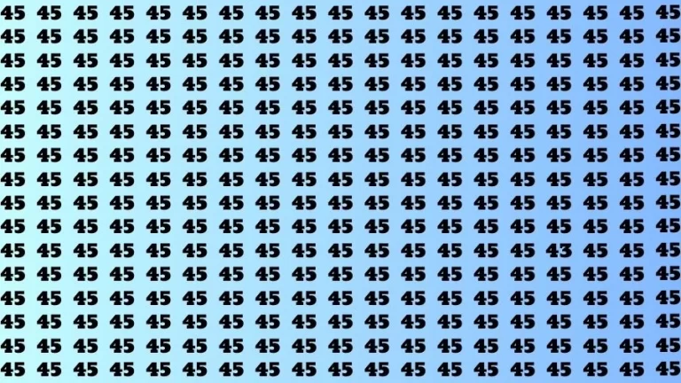 Observation Find it Out: If you have Eagle Eyes Find the Number 43 in 18 Secs