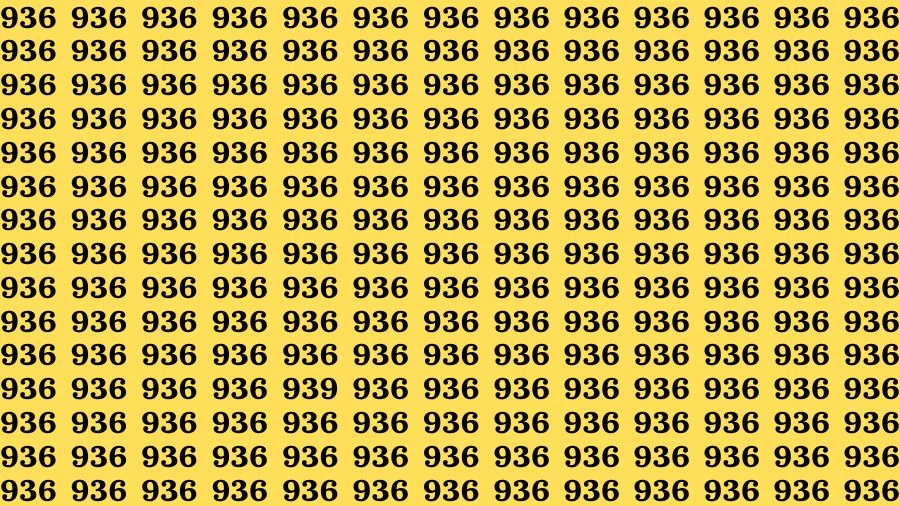 Optical Illusion Visual Test: If you have Eagle Eyes Find the Number 939 among 936 in 13 Secs