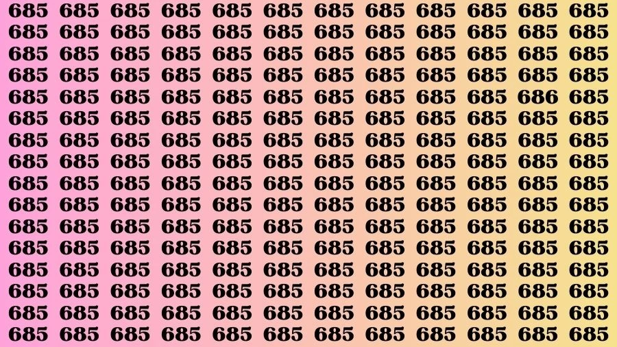 Test Visual Acuity: If you have Eagle Eyes Find the Number 686 among 685 in 15 Secs