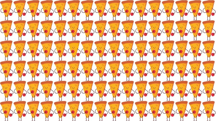 Optical Illusion Brain Challenge: If you have Eagle Eyes find the Odd Pizza in 15 Seconds