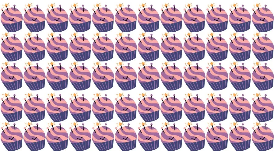 Optical Illusion Visual Test: If you have Eagle Eyes find the Odd Cupcake in 18 Seconds