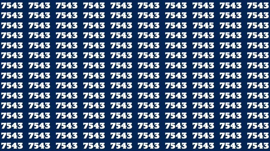 Observation Visual Test: If you have Sharp Eyes Find the Number 7545 among 7543 in 20 Secs