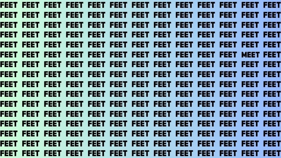 Observation Visual Test: If you have Eagle Eyes Find the word Meet among Feet in 17 Secs