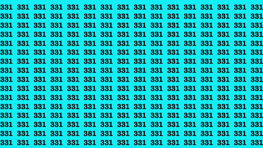 Observation Brain Challenge: If you have Hawk Eyes Find the Number 381 in 15 Secs