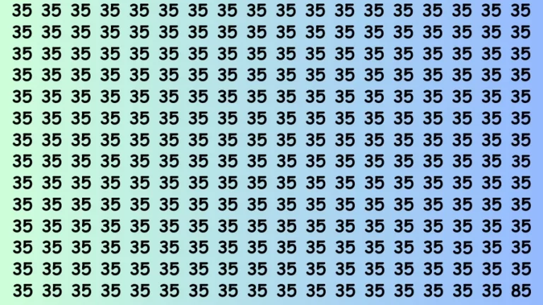 Test Visual Acuity: If you have Eagle Eyes Find the Number 85 among 35 in 12 Secs