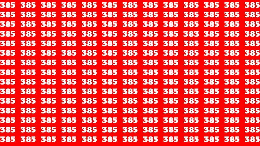 Optical Illusion Visual Test: If you have Sharp Eyes Find the Number 383 in 20 Secs