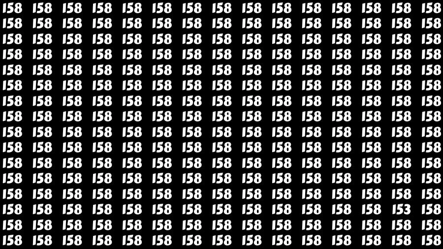 Optical Illusion Brain Challenge: If you have Sharp Eyes Find the Number 153 among 158 in 15 Secs