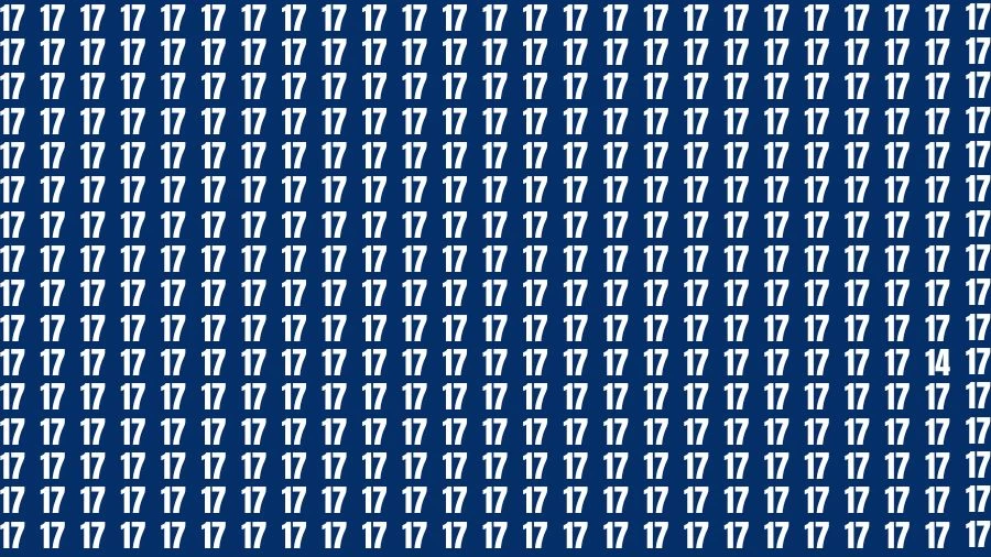 Optical Illusion Brain Challenge: If you have Sharp Eyes Find the Number 14 among 17 in 15 Secs