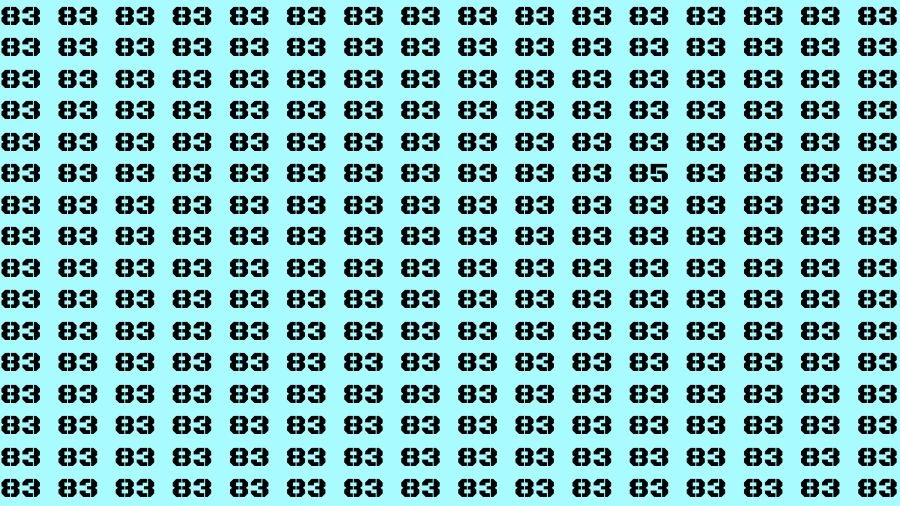 Optical Illusion Eye Test: If you have Sharp Eyes Find the number 85 in 13 Secs