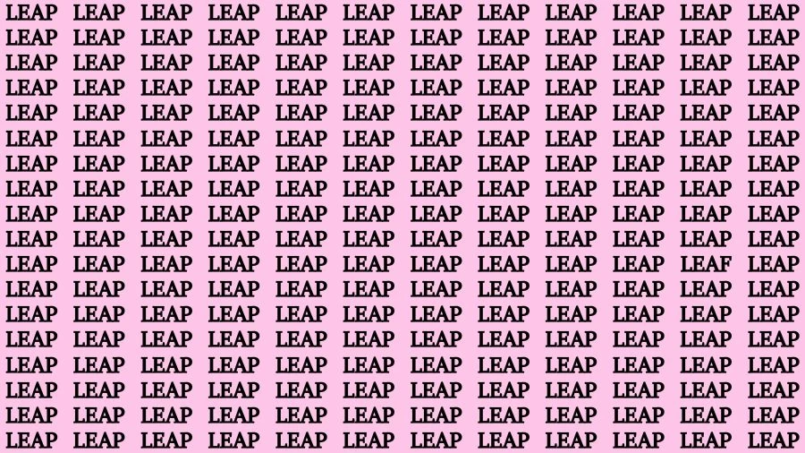 Optical Illusion Visual Test: If you have Sharp Eyes Find the Word Leaf among Leap in 16 Secs