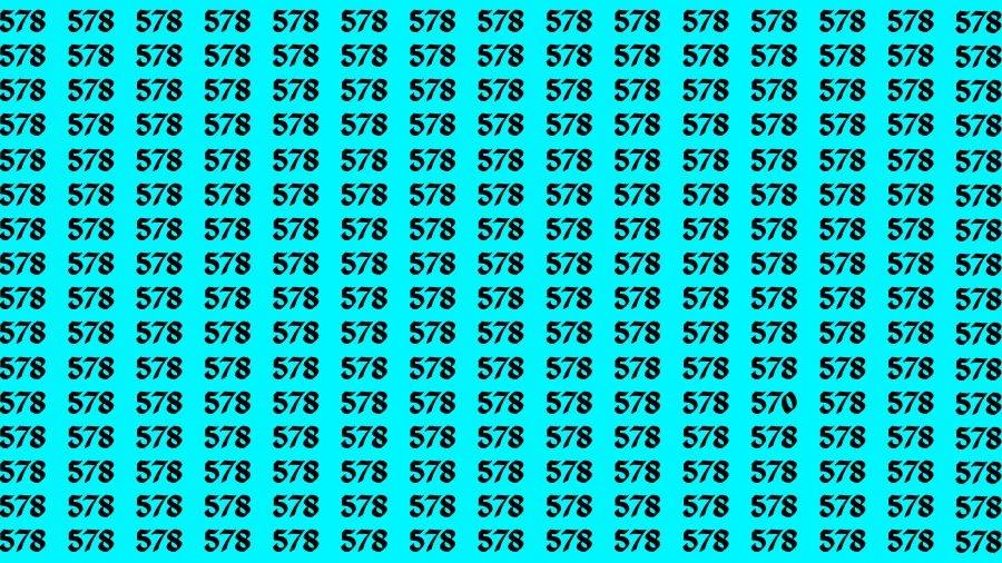 Optical Illusion Brain Challenge: If you have 50/50 Vision Find the Number 570 among 578 in 14 Secs