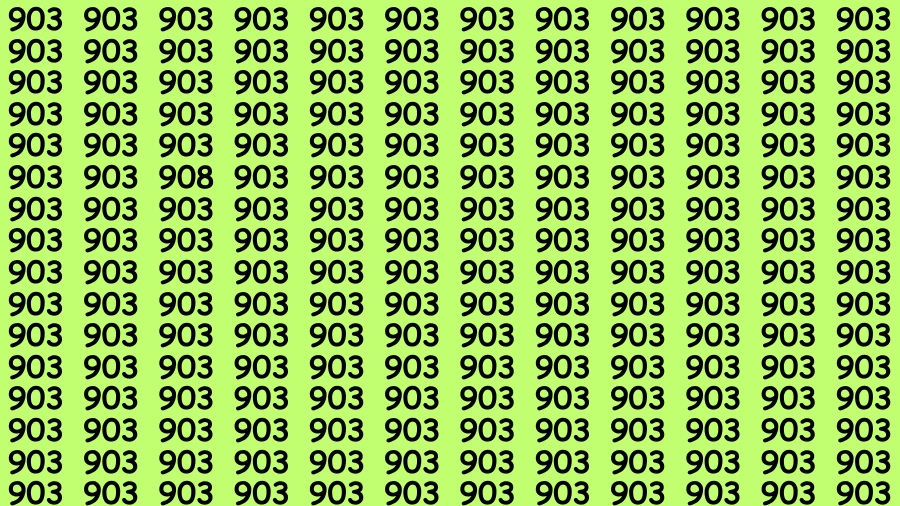 Test Visual Acuity: If you have Eagle Eyes Find the number 908 among 903 in 12 Secs