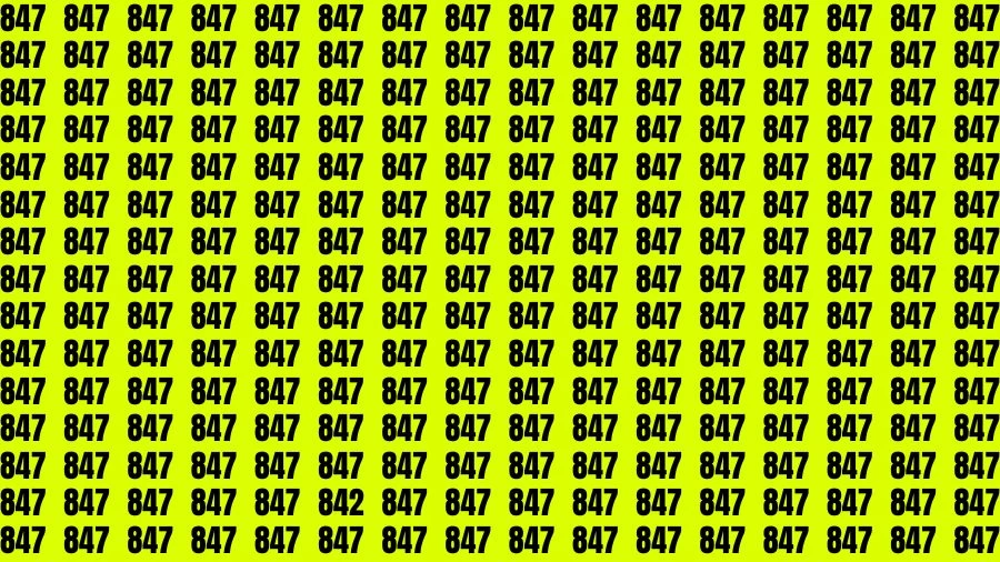 Optical Illusion Eye Test: If you have Sharp Eyes Find the number 842 in 10 Secs