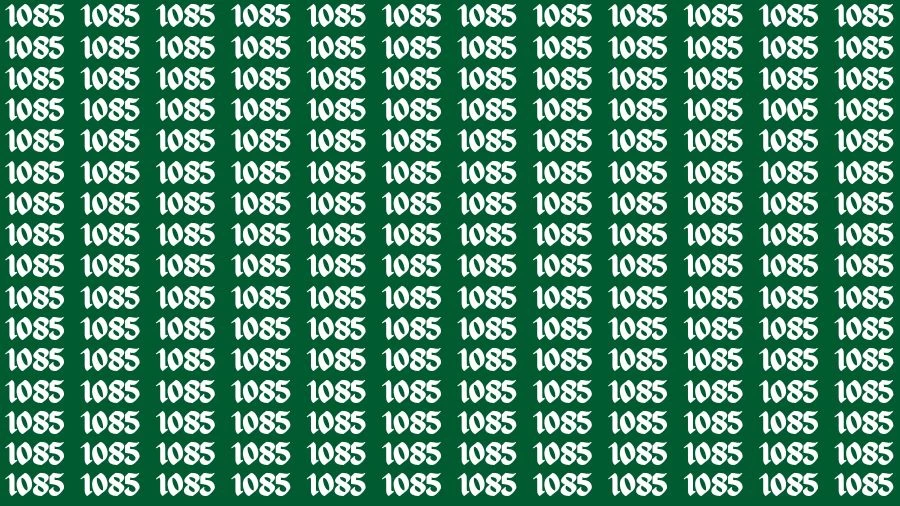 Optical Illusion Brain Challenge: If you have Sharp Eyes Find the Number 1005 among 1085 in 15 Secs