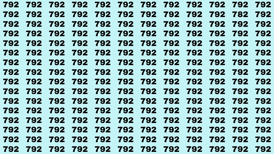 Visual Test: If you have Eagle Eyes Find the Number 782 among 792 in 15 Secs