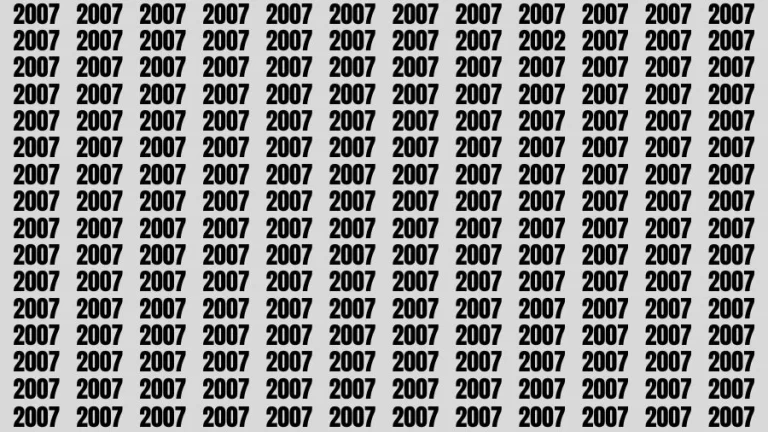 Optical Illusion Brain Challenge: If you have Hawk Eyes Find the Number 2002 among 2007 in 12 Secs