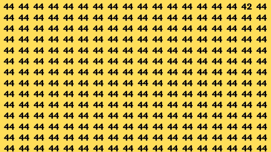 Observation Brain Challenge: If you have Hawk Eyes Find the Number 42 among 44 in 15 Secs